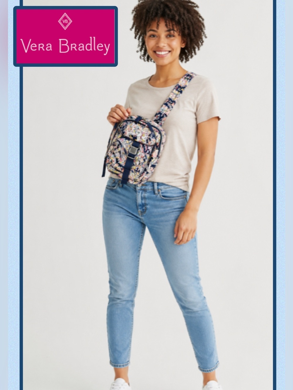 🆕 Vera Bradley Twill Utility Sling Crossbody Backpack Bag Tangier Paisley Travel
